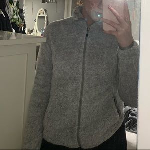 Eddie Bauer Grey Sherpa Zip Up
